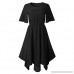 TnaIolral Ladies Dresses Summer Short Sleeve O Neck Knee Length Evening Party Skirt Black B07NL39QF5