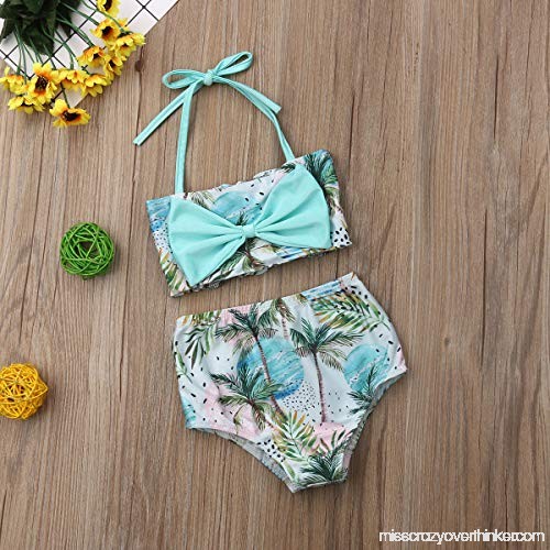 LiLiMeng 2019 New Toddler Kids Girls Ruffles Floral Print Summer Swimwear Swimsuit Bikini Outfits 