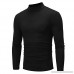 AMOFINY Men's Tops Autumn Winter Pure Color Turtleneck Long Sleeve T-Shirt Top Blouse Black B07P9T2RXB